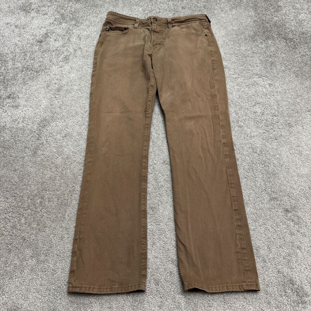 AG Adriano Goldschmied Everett Slim Straight Pants Mens 31x32 Brown Stretch Cott